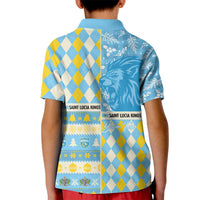 Personalized St Lucia Cricket Christmas Kid Polo Shirt Merry Xmas Kings - Wonder Print Shop