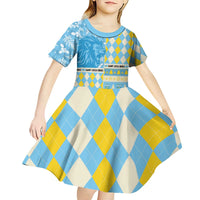 Personalized St Lucia Cricket Christmas Kid Short Sleeve Dress Merry Xmas Kings - Wonder Print Shop