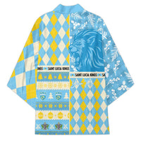 Personalized St Lucia Cricket Christmas Kimono Merry Xmas Kings - Wonder Print Shop