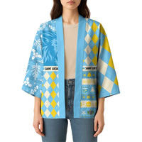 Personalized St Lucia Cricket Christmas Kimono Merry Xmas Kings - Wonder Print Shop