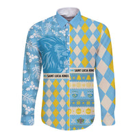 Personalized St Lucia Cricket Christmas Long Sleeve Button Shirt Merry Xmas Kings - Wonder Print Shop
