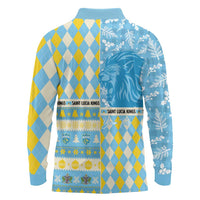 Personalized St Lucia Cricket Christmas Long Sleeve Polo Shirt Merry Xmas Kings - Wonder Print Shop