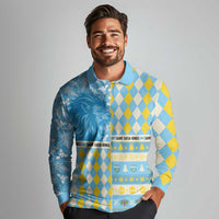 Personalized St Lucia Cricket Christmas Long Sleeve Polo Shirt Merry Xmas Kings - Wonder Print Shop