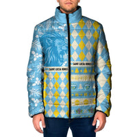 Personalized St Lucia Cricket Christmas Padded Jacket Merry Xmas Kings - Wonder Print Shop