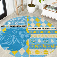 St Lucia Cricket Christmas Round Carpet Merry Xmas Kings - Wonder Print Shop
