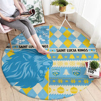 St Lucia Cricket Christmas Round Carpet Merry Xmas Kings - Wonder Print Shop