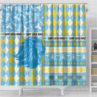 St Lucia Cricket Christmas Shower Curtain Merry Xmas Kings - Wonder Print Shop