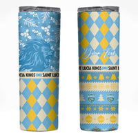 Personalized St Lucia Cricket Christmas Skinny Tumbler Merry Xmas Kings - Wonder Print Shop