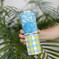 Personalized St Lucia Cricket Christmas Skinny Tumbler Merry Xmas Kings - Wonder Print Shop