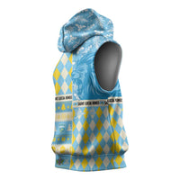 Personalized St Lucia Cricket Christmas Sleeveless Hoodie Merry Xmas Kings - Wonder Print Shop