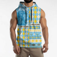 Personalized St Lucia Cricket Christmas Sleeveless Hoodie Merry Xmas Kings - Wonder Print Shop