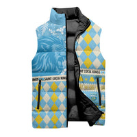 Personalized St Lucia Cricket Christmas Sleeveless Puffer Jacket Merry Xmas Kings - Wonder Print Shop
