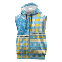 Personalized St Lucia Cricket Christmas Sleeveless Zip Hoodie Merry Xmas Kings - Wonder Print Shop