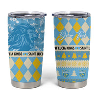 Personalized St Lucia Cricket Christmas Tumbler Cup Merry Xmas Kings - Wonder Print Shop