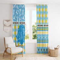 St Lucia Cricket Christmas Window Curtain Merry Xmas Kings - Wonder Print Shop
