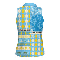 Personalized St Lucia Cricket Christmas Women Sleeveless Polo Shirt Merry Xmas Kings - Wonder Print Shop