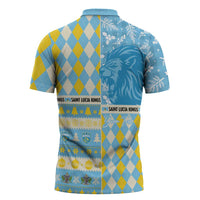 Personalized St Lucia Cricket Christmas Zipper Polo Shirt Merry Xmas Kings - Wonder Print Shop