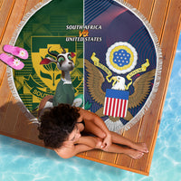 South Africa And United States Rugby Beach Blanket 2023 Springboks Combine Eagles - Wonder Print Shop