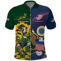 South Africa And United States Rugby Polo Shirt 2023 Springboks Combine Eagles - Wonder Print Shop