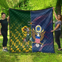 South Africa And United States Rugby Quilt 2023 Springboks Combine Eagles - Wonder Print Shop