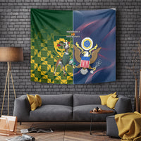 South Africa And United States Rugby Tapestry 2023 Springboks Combine Eagles - Wonder Print Shop