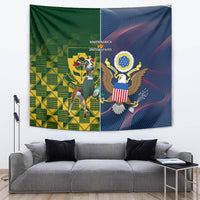 South Africa And United States Rugby Tapestry 2023 Springboks Combine Eagles - Wonder Print Shop