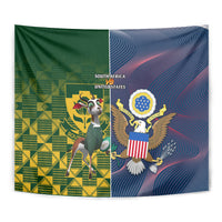 South Africa And United States Rugby Tapestry 2023 Springboks Combine Eagles - Wonder Print Shop