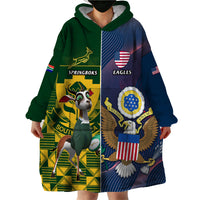 South Africa And United States Rugby Wearable Blanket Hoodie 2023 Springboks Combine Eagles - Wonder Print Shop