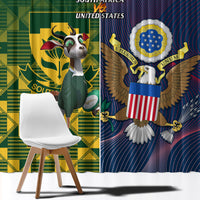 South Africa And United States Rugby Window Curtain 2023 Springboks Combine Eagles - Wonder Print Shop