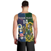 Custom South Africa And United States Rugby Men Tank Top 2023 Springboks Combine Eagles - Wonder Print Shop