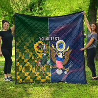 Custom South Africa And United States Rugby Quilt 2023 Springboks Combine Eagles - Wonder Print Shop