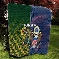 Custom South Africa And United States Rugby Quilt 2023 Springboks Combine Eagles - Wonder Print Shop