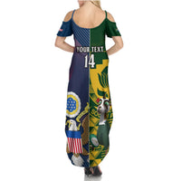 Custom South Africa And United States Rugby Summer Maxi Dress 2023 Springboks Combine Eagles - Wonder Print Shop