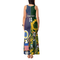 Custom South Africa And United States Rugby Tank Maxi Dress 2023 Springboks Combine Eagles - Wonder Print Shop