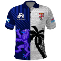 Fiji And Scotland Rugby Polo Shirt Fijian Tapa Pattern With Thistle - Wonder Print Shop