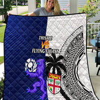 Fiji And Scotland Rugby Quilt Fijian Tapa Pattern With Thistle - Wonder Print Shop