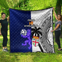 Fiji And Scotland Rugby Quilt Fijian Tapa Pattern With Thistle - Wonder Print Shop