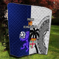 Fiji And Scotland Rugby Quilt Fijian Tapa Pattern With Thistle - Wonder Print Shop