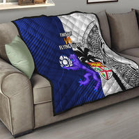 Fiji And Scotland Rugby Quilt Fijian Tapa Pattern With Thistle - Wonder Print Shop