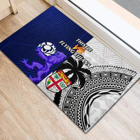 Fiji And Scotland Rugby Rubber Doormat Fijian Tapa Pattern With Thistle - Wonder Print Shop