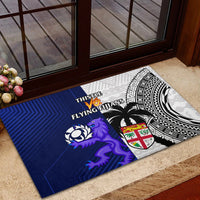 Fiji And Scotland Rugby Rubber Doormat Fijian Tapa Pattern With Thistle - Wonder Print Shop