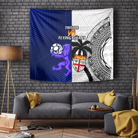 Fiji And Scotland Rugby Tapestry Fijian Tapa Pattern With Thistle - Wonder Print Shop