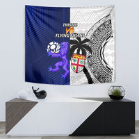 Fiji And Scotland Rugby Tapestry Fijian Tapa Pattern With Thistle - Wonder Print Shop
