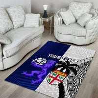Custom Fiji And Scotland Rugby Area Rug Fijian Tapa Pattern With Thistle - Wonder Print Shop