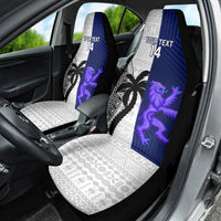 Custom Fiji And Scotland Rugby Car Seat Cover Fijian Tapa Pattern With Thistle - Wonder Print Shop
