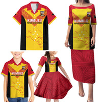 Custom Papua New Guinea Rubgby Family Matching Puletasi Dress and Hawaiian Shirt Pacific 2023 Go PNG Kumuls - Wonder Print Shop