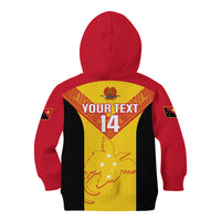 Custom Papua New Guinea Rubgby Kid Hoodie Pacific 2023 Go PNG Kumuls - Wonder Print Shop