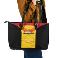 Papua New Guinea Rubgby Leather Tote Bag Pacific 2023 Go PNG Kumuls - Wonder Print Shop