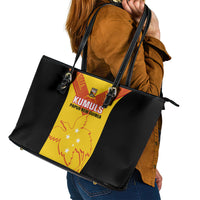 Papua New Guinea Rubgby Leather Tote Bag Pacific 2023 Go PNG Kumuls - Wonder Print Shop
