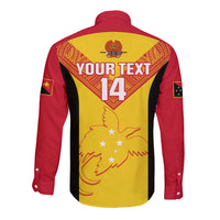 Custom Papua New Guinea Rubgby Long Sleeve Button Shirt Pacific 2023 Go PNG Kumuls - Wonder Print Shop